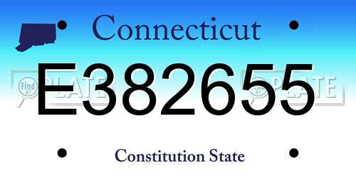 E382655 Connecticut License Plate