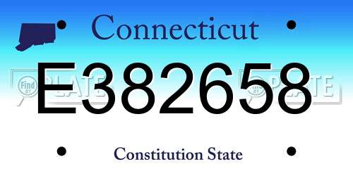 E382658 Connecticut License Plate