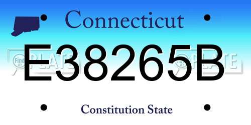 E38265B Connecticut License Plate