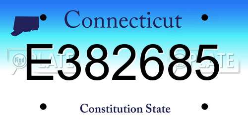 E382685 Connecticut License Plate