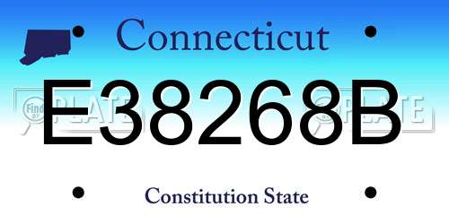 E38268B Connecticut License Plate