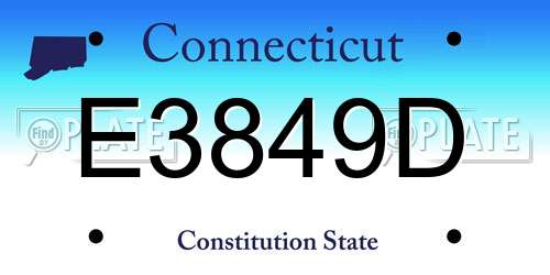 E3849D Connecticut License Plate