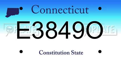 E3849O Connecticut License Plate