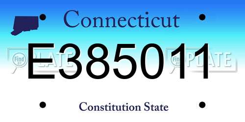 E385011 Connecticut License Plate