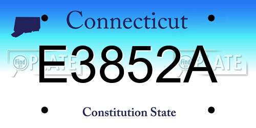 E3852A Connecticut License Plate