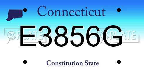 E3856G Connecticut License Plate