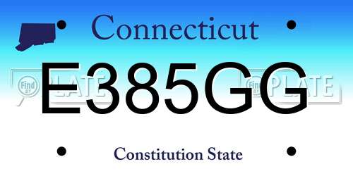 E385GG Connecticut License Plate