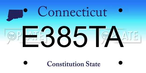 E385TA Connecticut License Plate