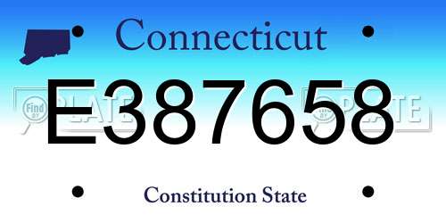 E387658 Connecticut License Plate
