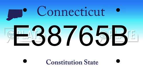E38765B Connecticut License Plate