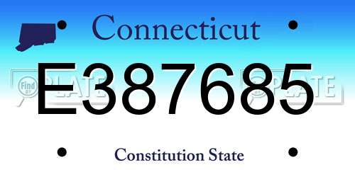 E387685 Connecticut License Plate