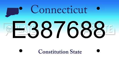 E387688 Connecticut License Plate