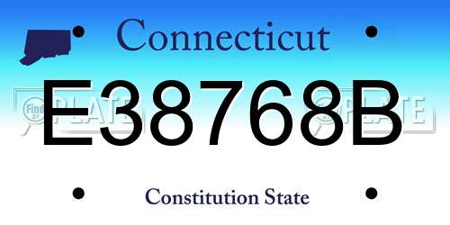 E38768B Connecticut License Plate
