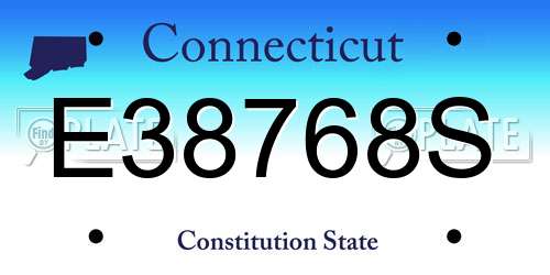 E38768S Connecticut License Plate