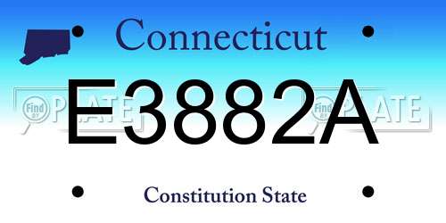 E3882A Connecticut License Plate
