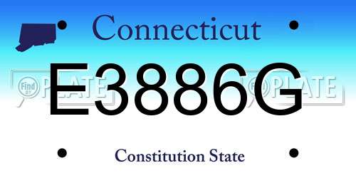 E3886G Connecticut License Plate