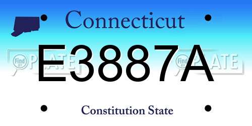 E3887A Connecticut License Plate