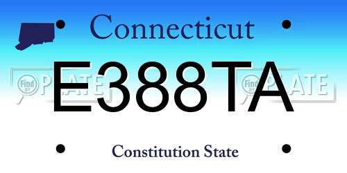 E388TA Connecticut License Plate