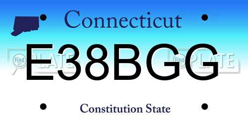 E38BGG Connecticut License Plate
