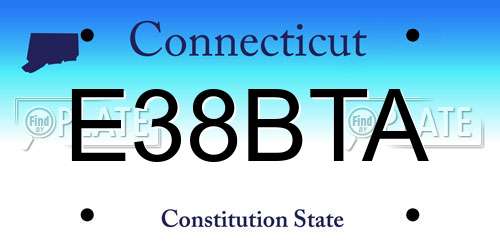 E38BTA Connecticut License Plate