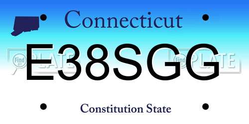 E38SGG Connecticut License Plate