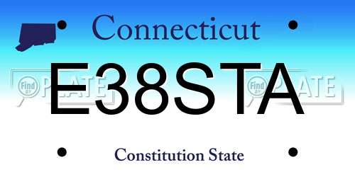 E38STA Connecticut License Plate