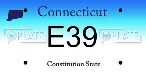 E39 Connecticut License Plate