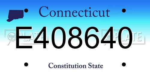 E408640 Connecticut License Plate