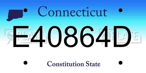 E40864D Connecticut License Plate