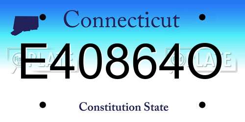 E40864O Connecticut License Plate