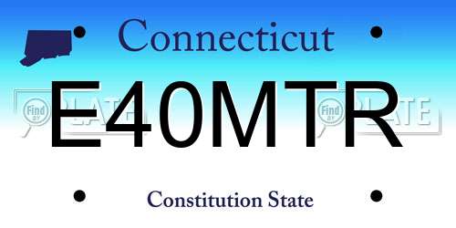 E40MTR Connecticut License Plate