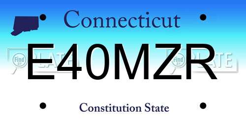 E40MZR Connecticut License Plate