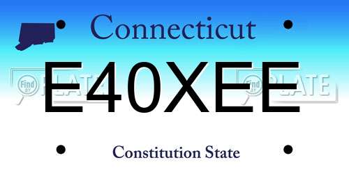 E40XEE Connecticut License Plate