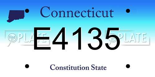 E4135 Connecticut License Plate