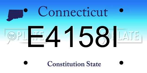 E4158I Connecticut License Plate