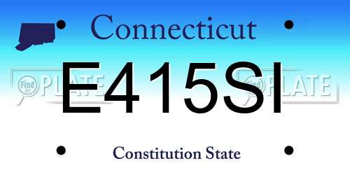 E415SI Connecticut License Plate