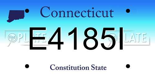 E4185I Connecticut License Plate