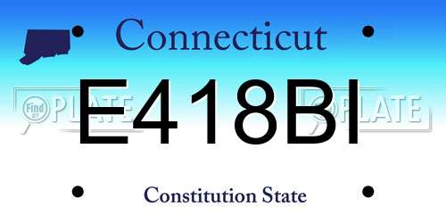 E418BI Connecticut License Plate