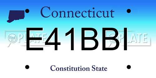 E41BBI Connecticut License Plate