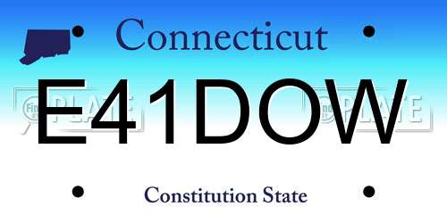 E41DOW Connecticut License Plate