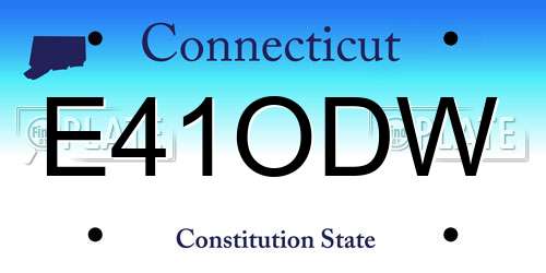 E41ODW Connecticut License Plate