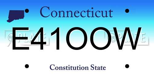 E41OOW Connecticut License Plate