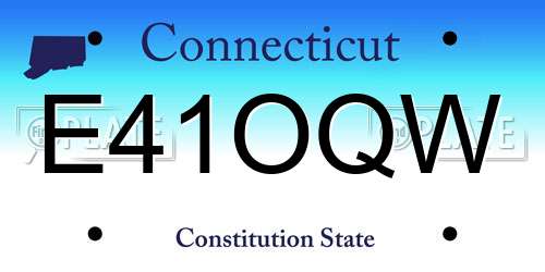 E41OQW Connecticut License Plate