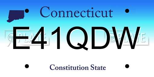 E41QDW Connecticut License Plate
