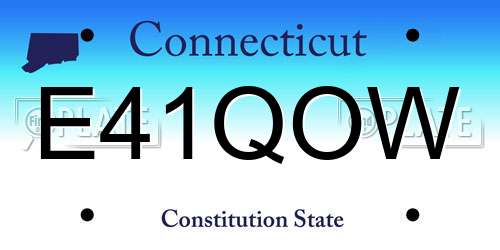 E41QOW Connecticut License Plate