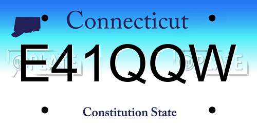 E41QQW Connecticut License Plate