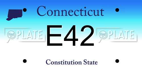 E42 Connecticut License Plate