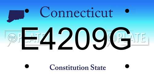 E4209G Connecticut License Plate