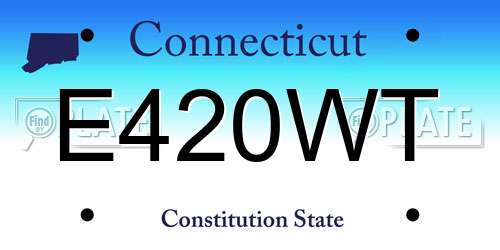 E420WT Connecticut License Plate