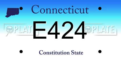 E424 Connecticut License Plate